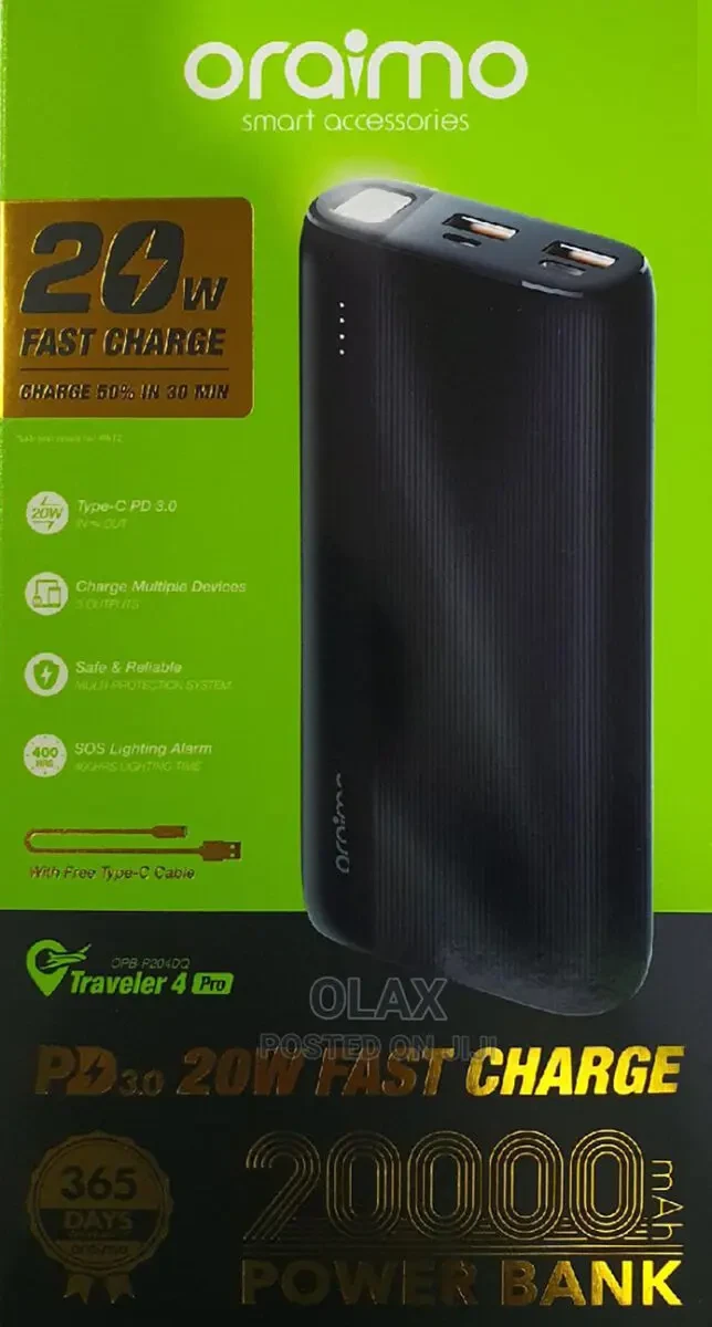  Oraimo Traveler 4 Pro 20W Quick Charge 20000mAh Power Bank 