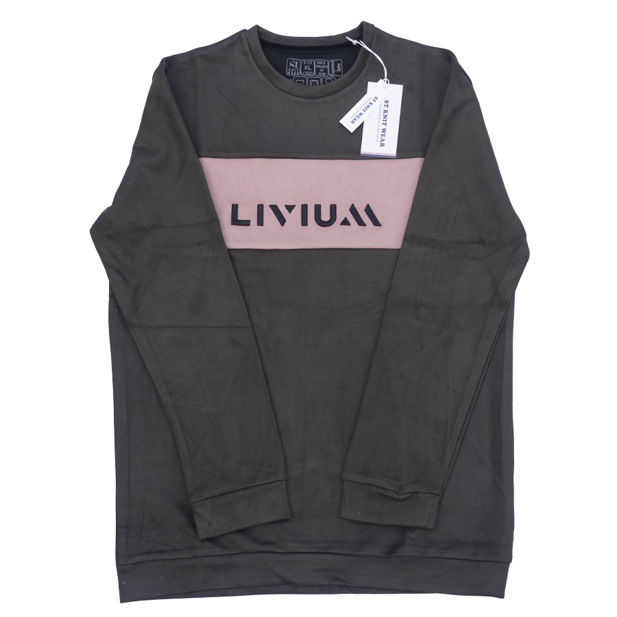  Export Premium Quality ST Colorblock Logo Sweatshirt - Olive 