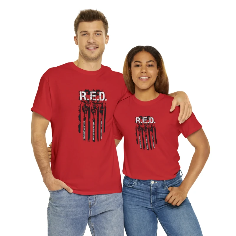  Bluebell Tex Apparel Men's "Remember Everyone Deployed" R.E.D Cotton T-Shirt 