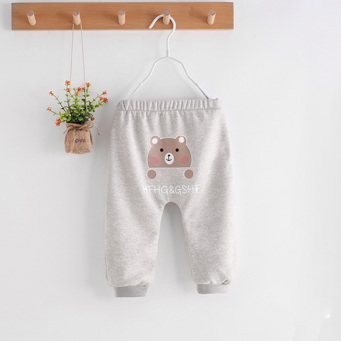  Velvet Thick Baby Big Trousers -Gray 