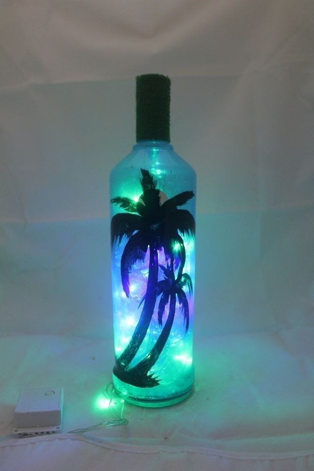  Hand Painted Table Lamp Shade Multi- color LED Light 