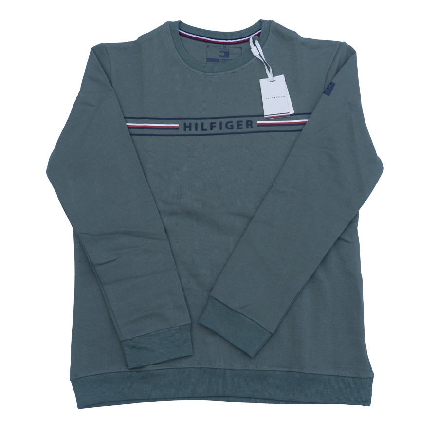  Embroidered Tommy Hilfiger Logo Mens Full Sleeve Sweatshirt- 0live 