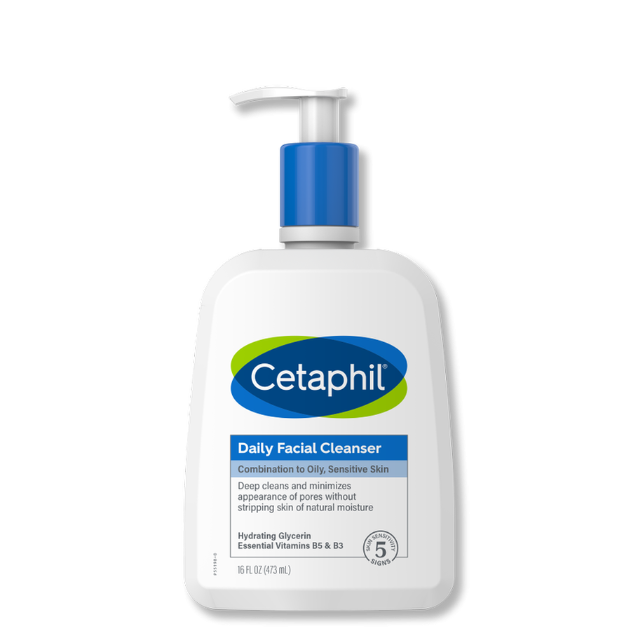 Cetaphil Daily Facial Cleanser Combination to Oily Sensitive Skin 473ml (16oz)