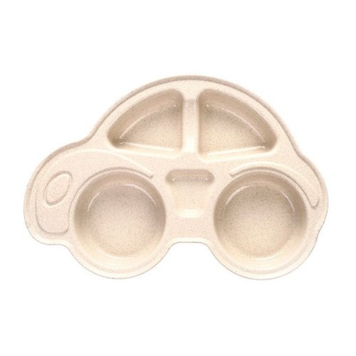  Feeding Bowl Dinner Plate- Car Shape - Cream Color 