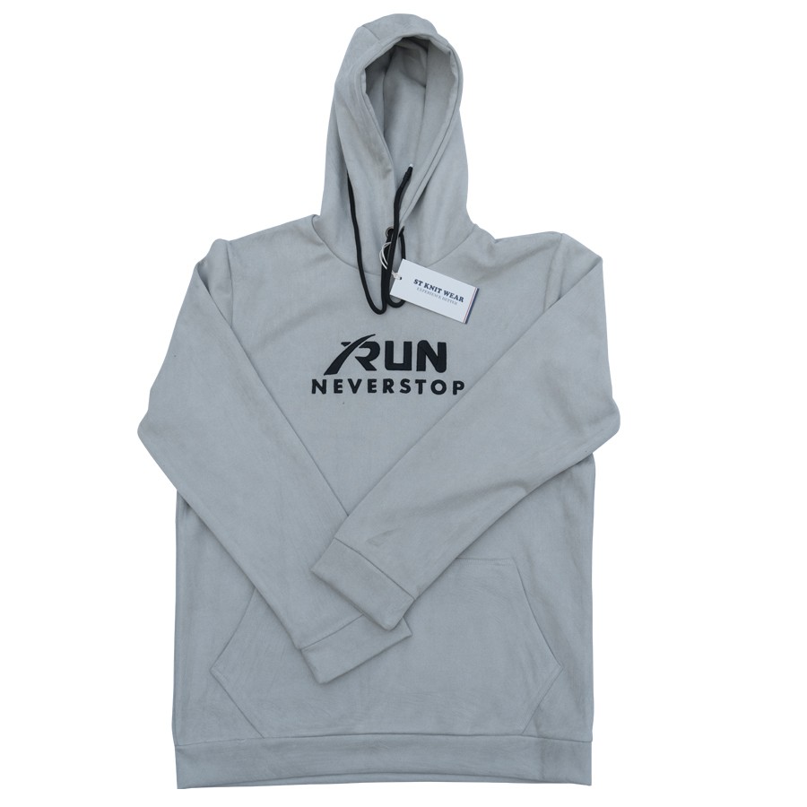  Premium Hooded Sweatshirt Polynesian Fabric Regular Fit Front Pocket - Gray 