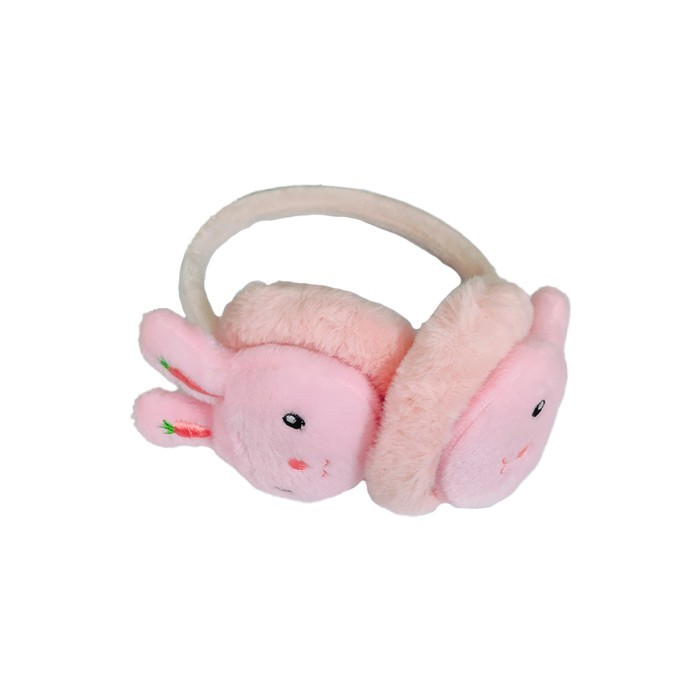  Bunny Design Faux Fur Soft Warm Windproof Earmuffs - Light Pink 