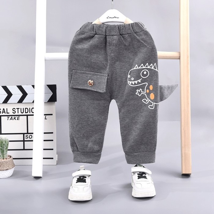  Children's Clothing Casual Trousers - Gray Dinosaur 