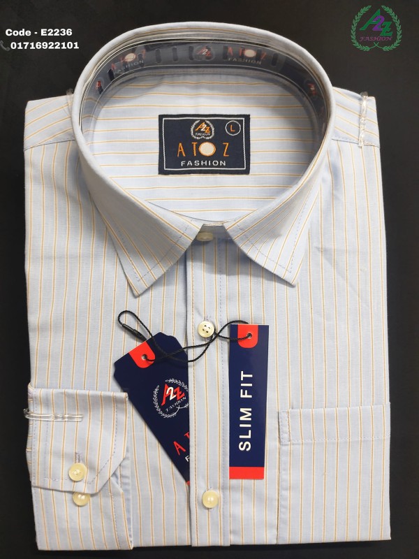  Stripes Cotton Modern Slim Fit Dress Shirt 