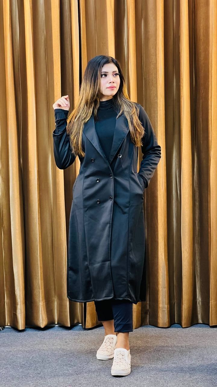  Women Fashionable Winter full overcoat Black Color Trending Best Quality for Women 