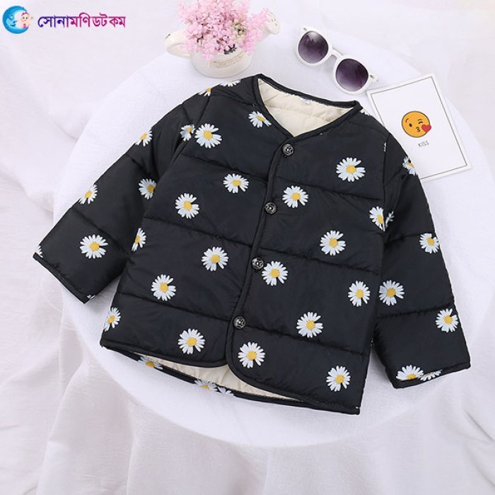  Baby Full Sleeves Padded Winter Jacket - Black 