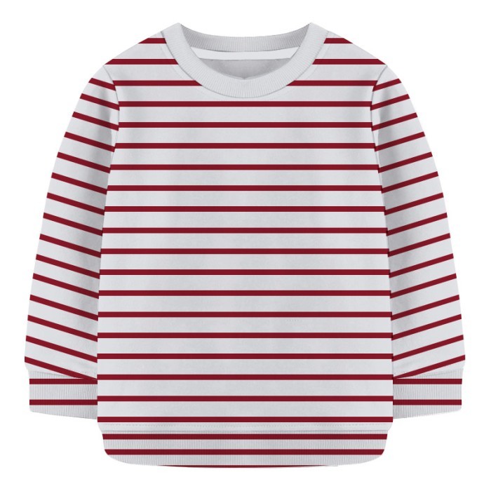  Baby Sweat Shirt- White and red Stripe 