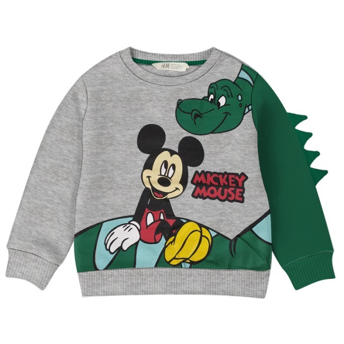  Baby Sweat Shirt Mickey Mouse Printed- Gray 