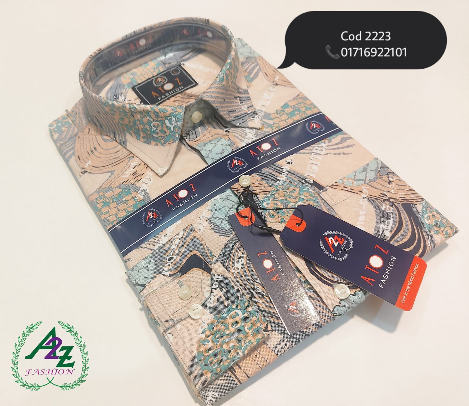  Men Regular Fit Printed Spread Collar Casual Shirt 