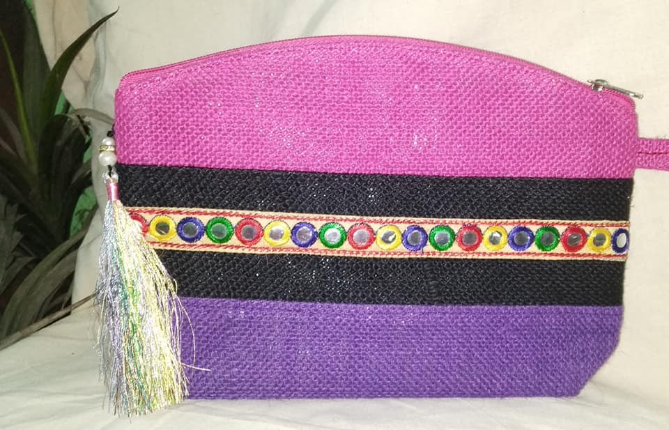  Karukaz Multicolor Handmade Jute LADIES Hand Bag 