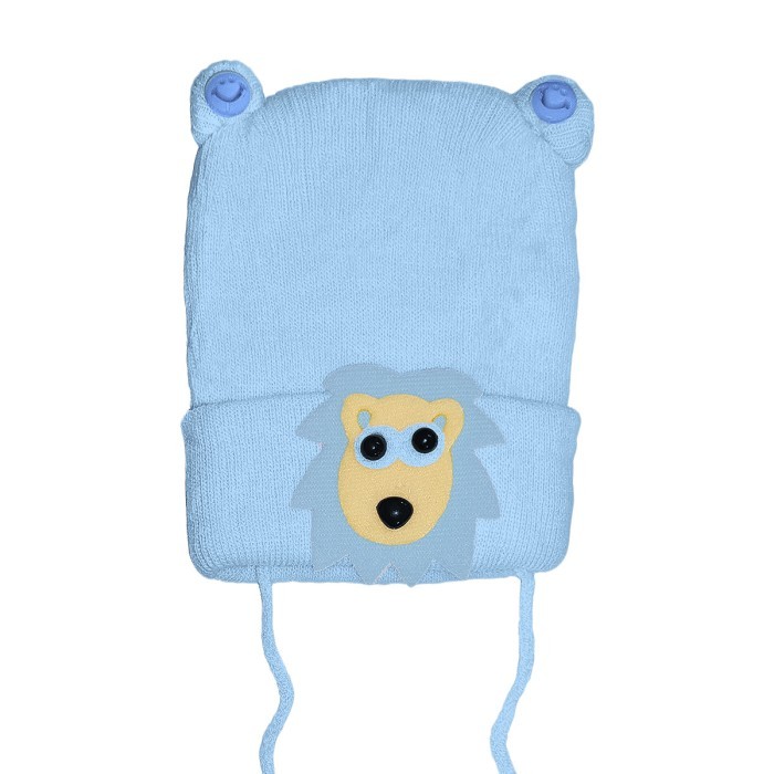  Colorful Soft Warm Kids Winter Knit Hat-Sky Blue Color 