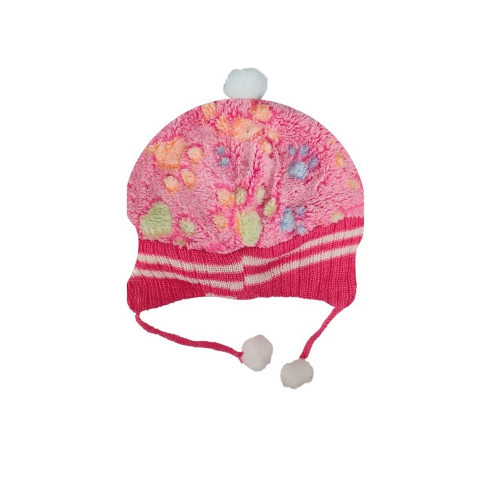  Baby Double Layer Tie Knot Cap Printed (Design may vary) - Pink 