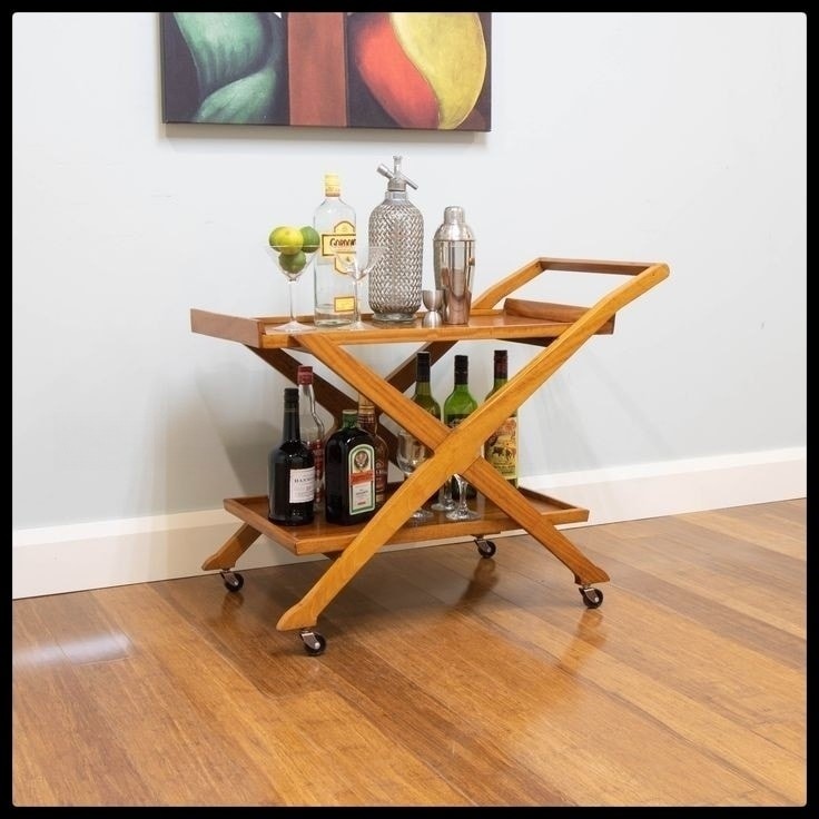Trolley Solid Wood Coffee Tables Multipurpose