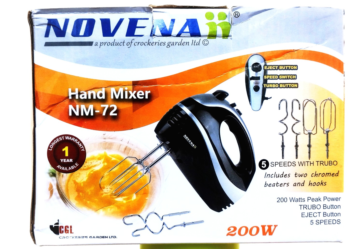  Novena 200W NM-72 Egg Beater & Mixer 
