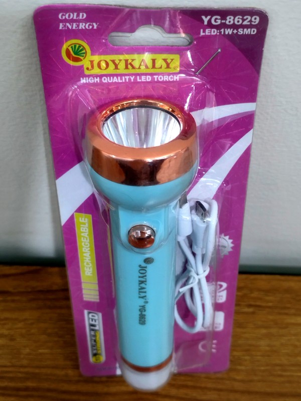  Joykaly YG-8629 Rechargeable Torch light/LED Flashlight Dual Light Source 