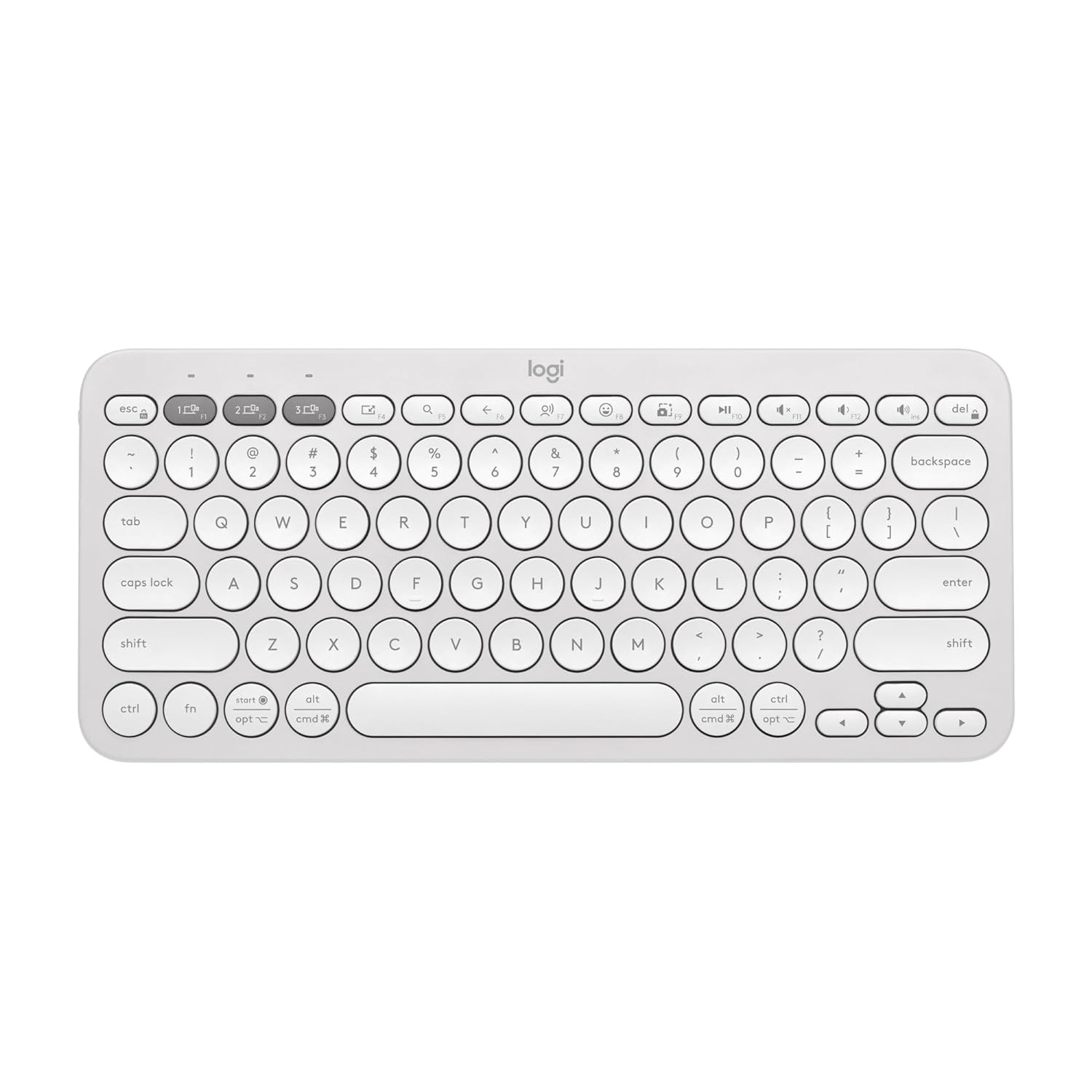  Logitech Pebble Keys 2 K380S Bluetooth Multi Device Tonal White Keyboard 