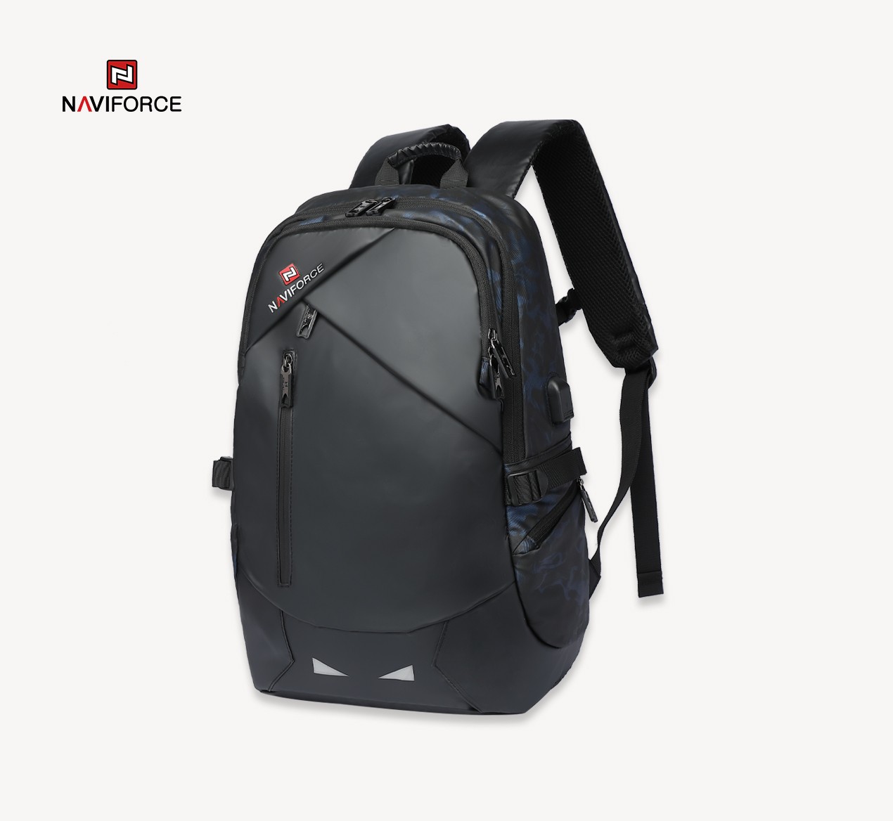  Zip It Good Medium Size 18" Inch NAVIFORCE Waterproof Fashionable Laptop Bag/College Bag/Travel Backpacks with USB Cable - CF GRAY 