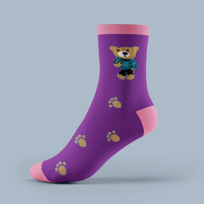  Socks for Babies and Childrens - Purple and Pink 