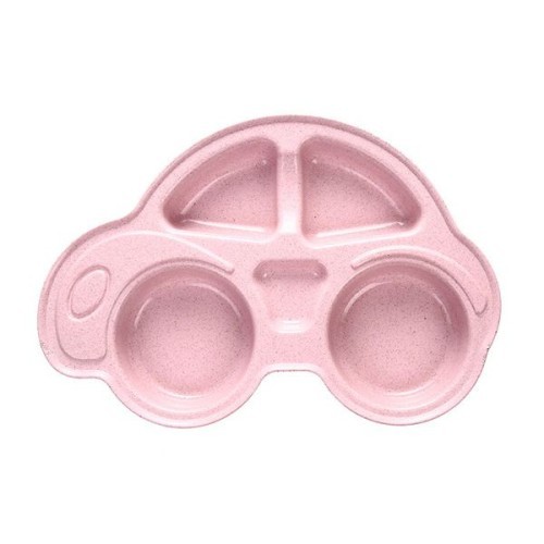  Feeding Bowl Dinner Plate- Car Shape - Pink Color 