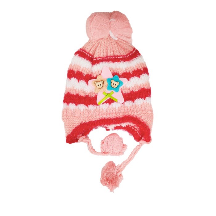  Acrylic Woollen Double Layer Tie Knot Cap - Star 