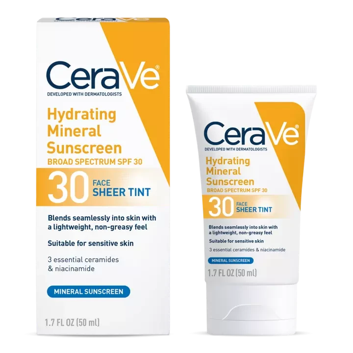 CeraVe Hydrating Mineral Sunscreen SPF 30 Face Sheer Tint (50ml)