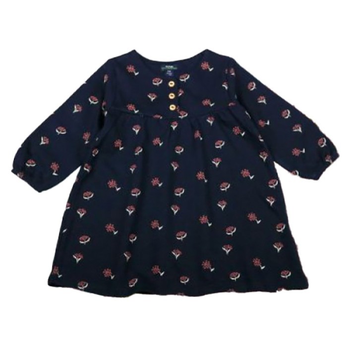 Baby Full Sleeve Top Flower Print - Black