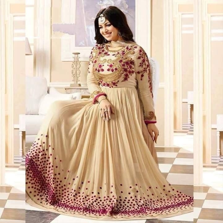  Biscut New Indian Georgette Long Gown Dress 