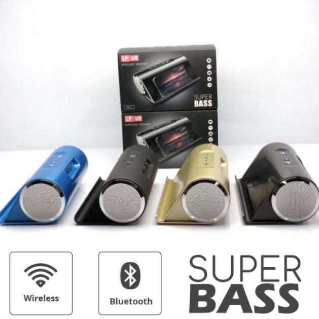 LP-V9A Wireless Bluetooth Portable Speaker with Super Strong Bass with Stand Phone