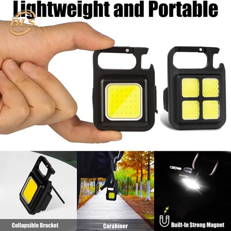  Mini LED light Work Light Portable Pocket Flas-hlight Keychains USB Rechargeable Small Light Corkscrew Waterproof Camping Lantern Magnet Design Fishing Lamp 3 Mode 