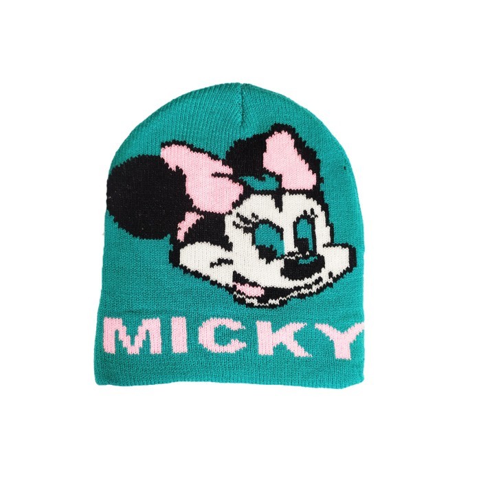  Kids Winter Woolen Head Cap-Green Color 