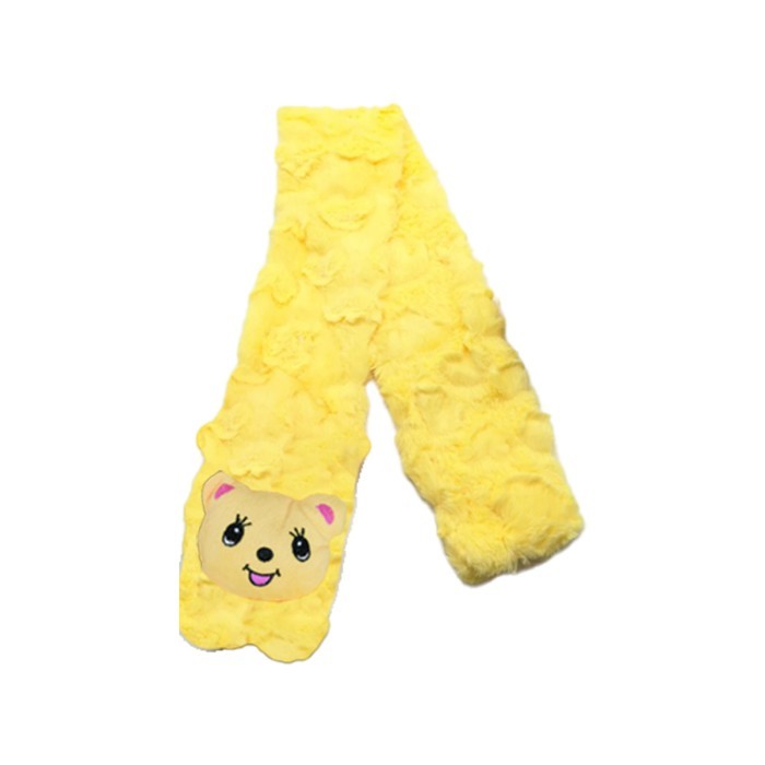 Baby Soft Plush Fabric Muffler Cartoon Applique (Cartoon Design may vary) - Yellow 