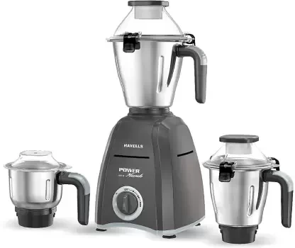  HAVELLS Power Hunk 800 Mixer Grinder (3 Jars, Grey) 