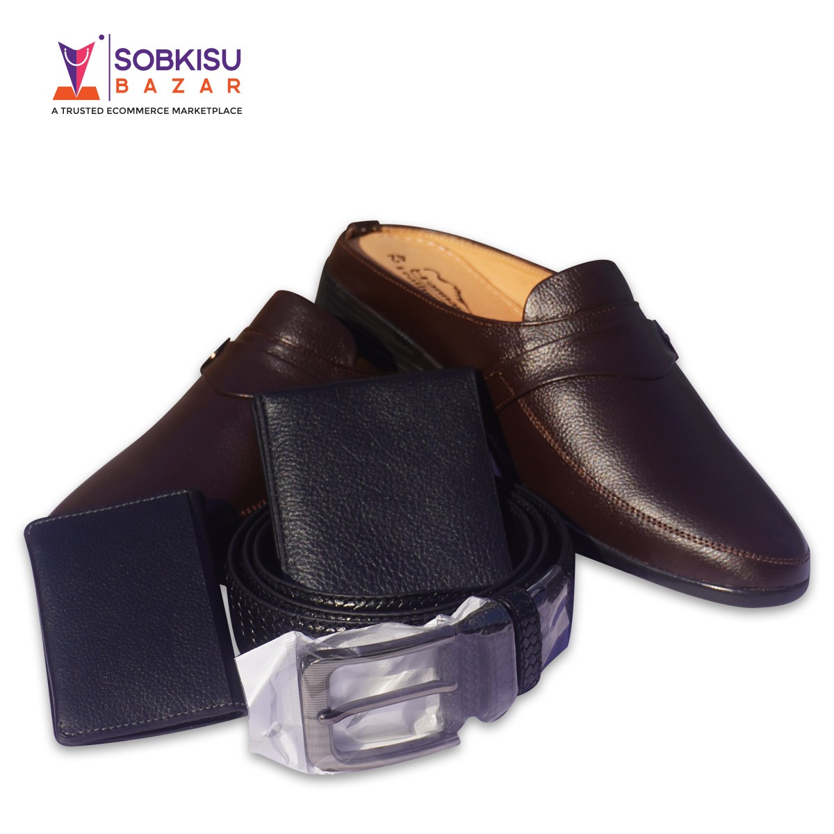  Eid Special Premium Quality Genuine Leather Stylish Loffer, Wallet, Card Holder &  Belt Combo 