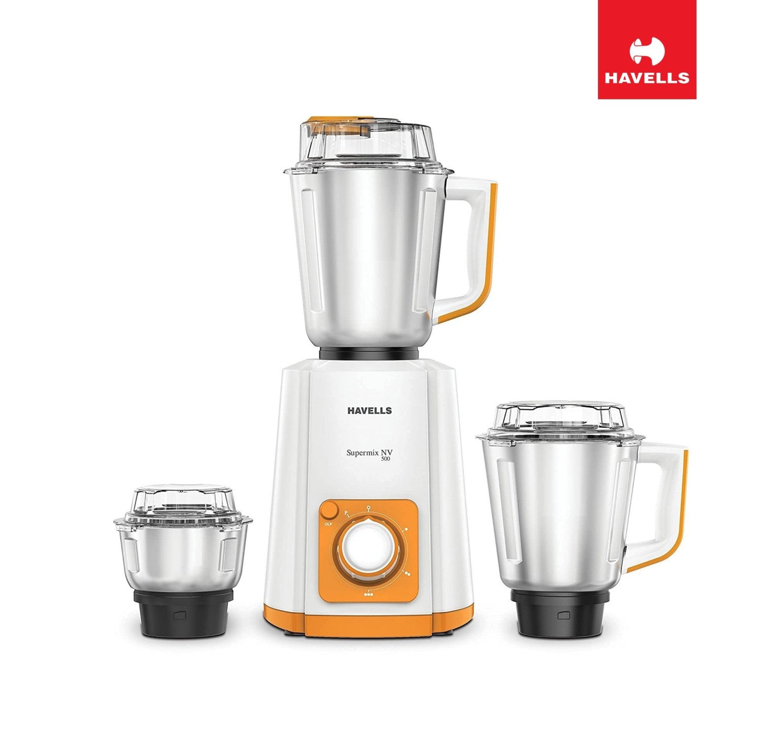  Havells Super Mix NV 500-Watt Mixer Grinder (Orange) 