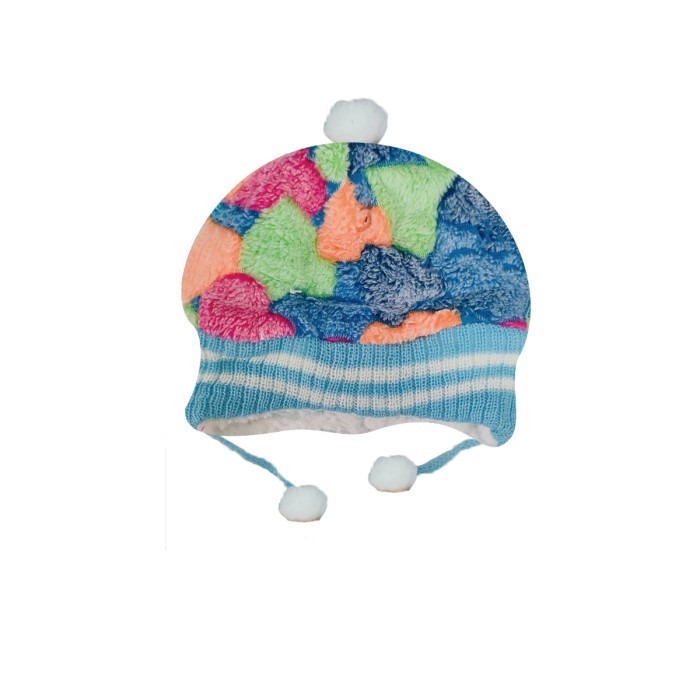  Baby Double Layer Tie Knot Cap Printed - Blue 