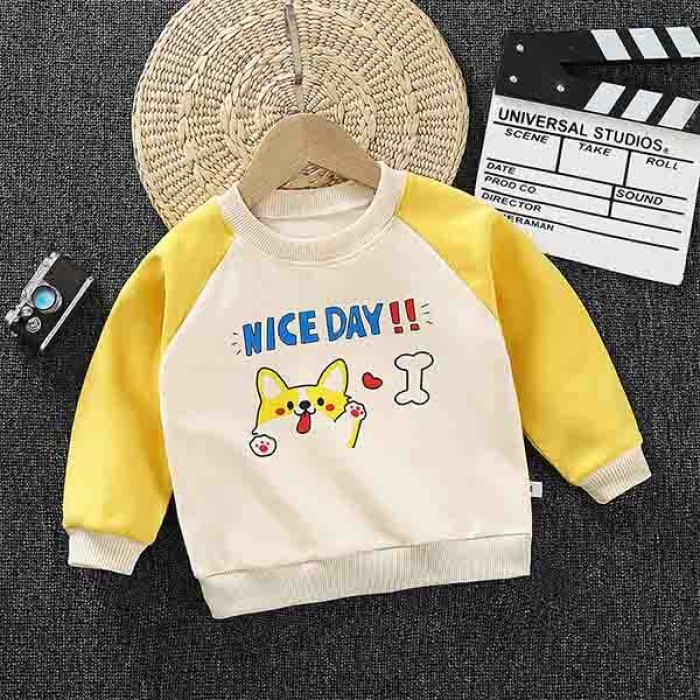  Baby Velvet Single Sweat Shirt - Cream Yellow 