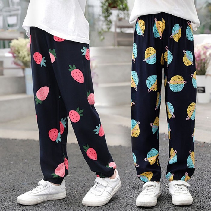  Baby Cotton Trouser Strawberry Printed-Black Color 
