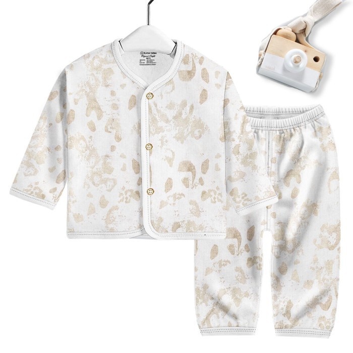 Newborn Baby 2 Piece Dress Set - Gray Color