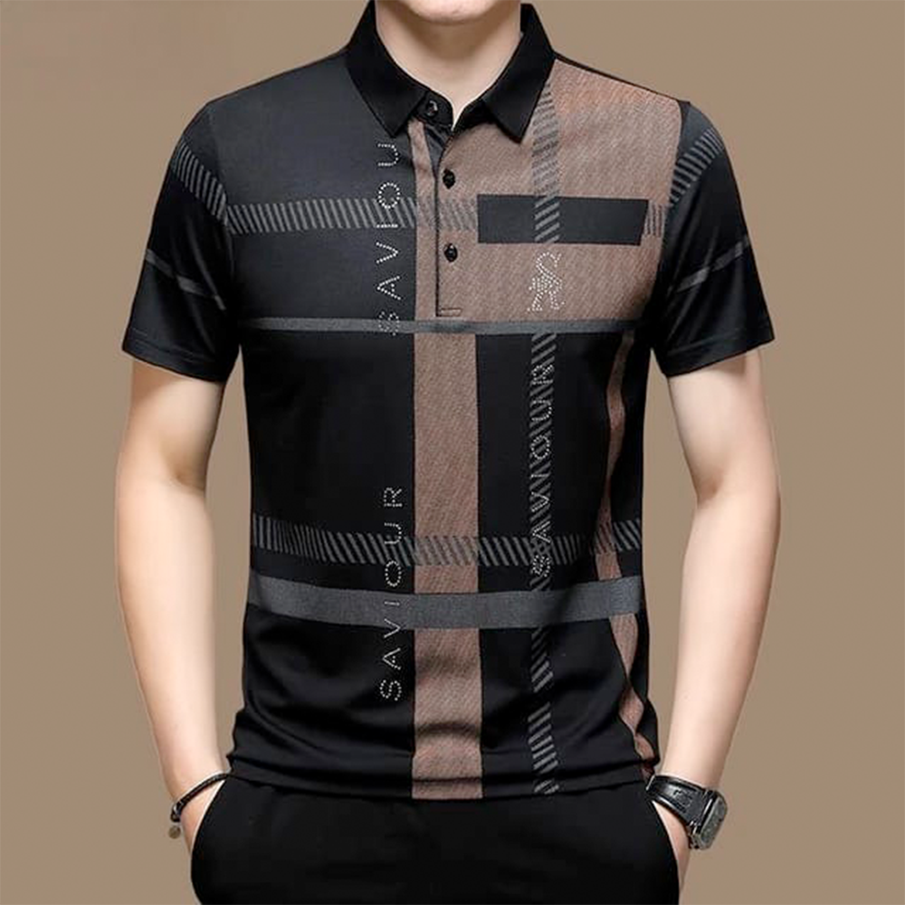  Mesh Chinigura Half Sleeve Polo For Men 