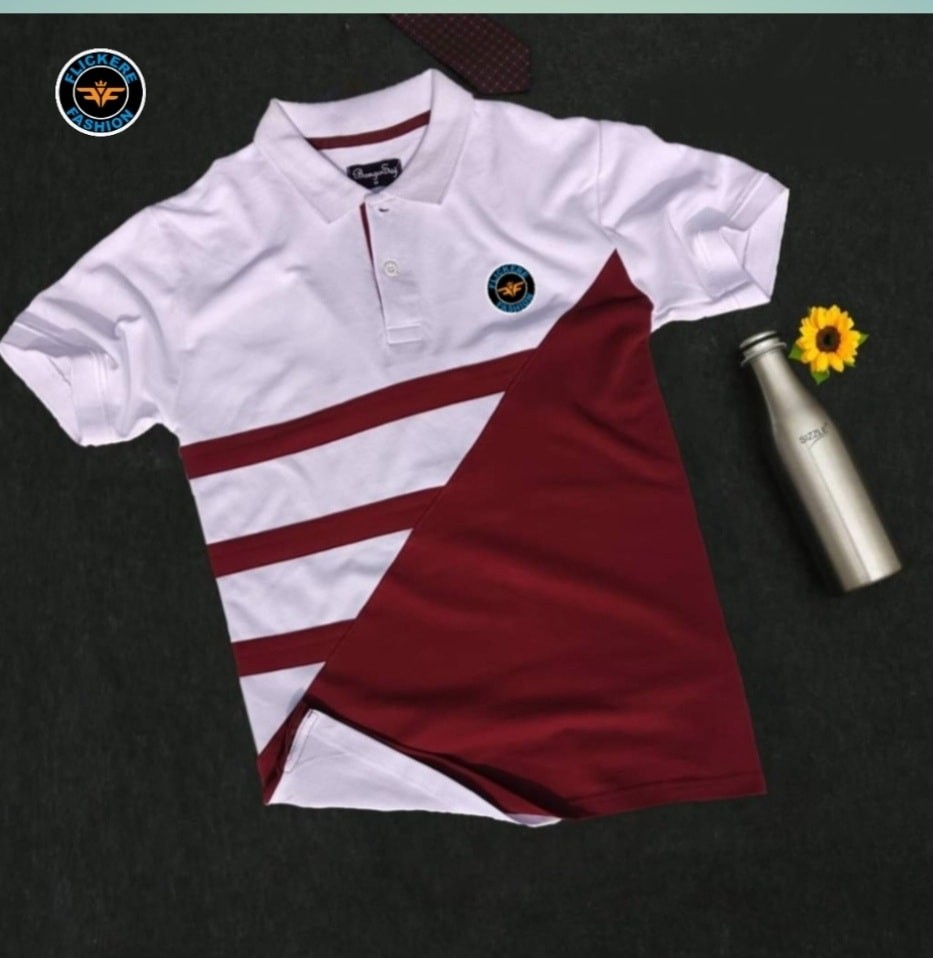 Maroon cotton polo t-shirt for Men