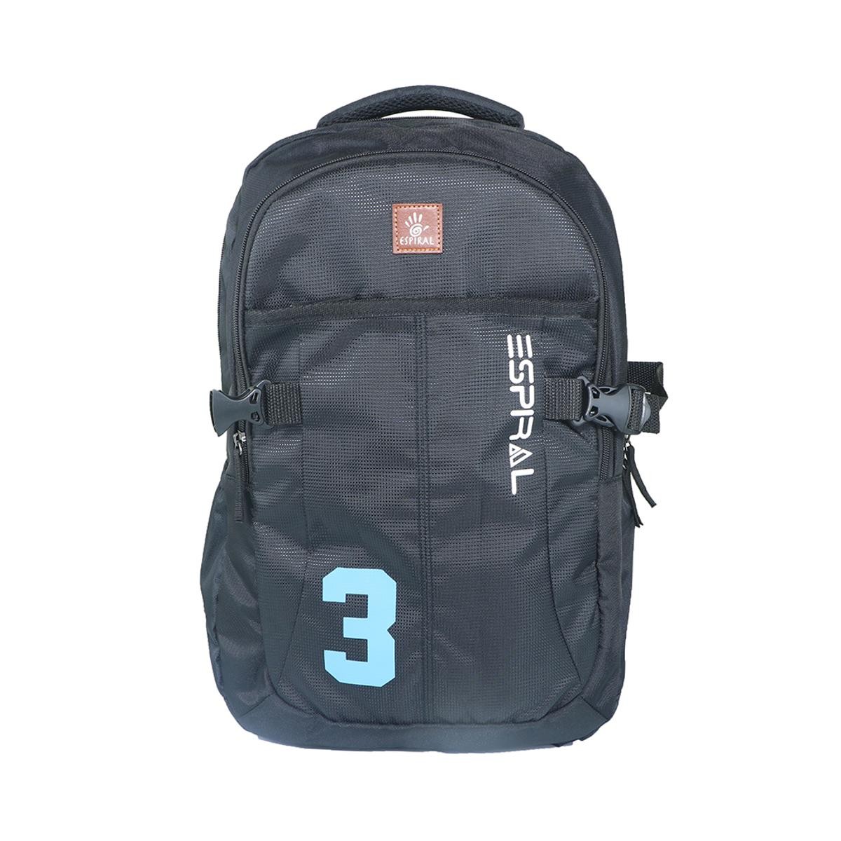  Zip It Good Espiral / 3Series Nylon Fabric Super Light Weight Traveling School College Backpack - Black 