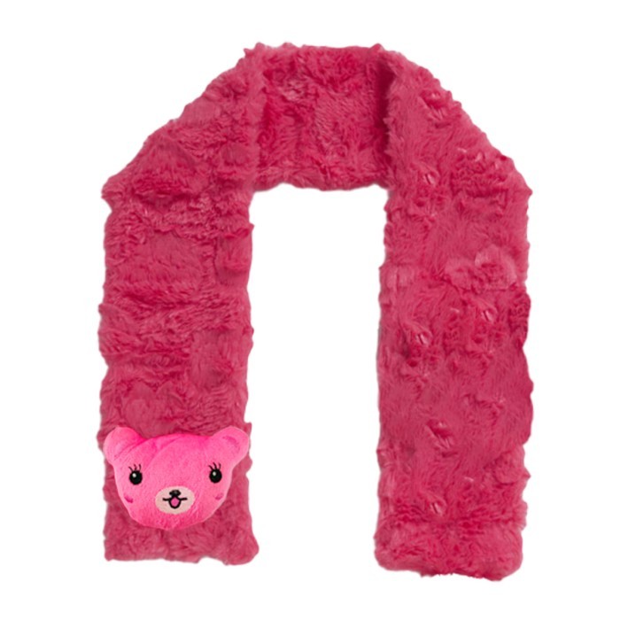  Baby Soft Plush Fabric Muffler Cartoon Applique (Cartoon Design may vary) - Pink 